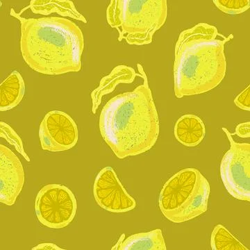Texture stylized pattern with lemons and limes seamless endless vector rappor Illustrazione stock