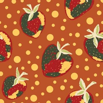 Texture stylized pattern with strawberry berry seamless endless vector rappor 스톡 일러스트