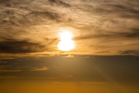 Texture. Sun on the clouds. Sunset. Last lights of sun Foto stock