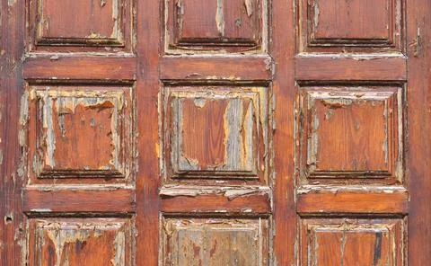 Texture of the surface of an aged door Stock Photos