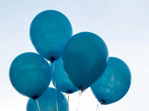 Texture on surface of blue balloon Stock Photos
