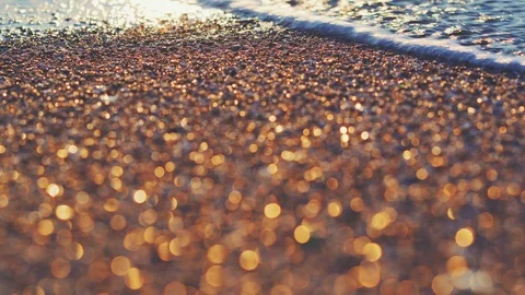 The texture of the surface of the calm sea at dawn. A sunny path on the water Stock Footage 91617070
