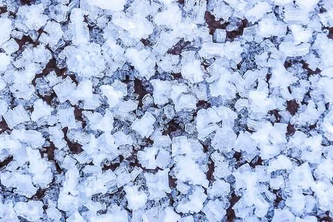 The texture of the surface covered with ice crystals Stock Photos