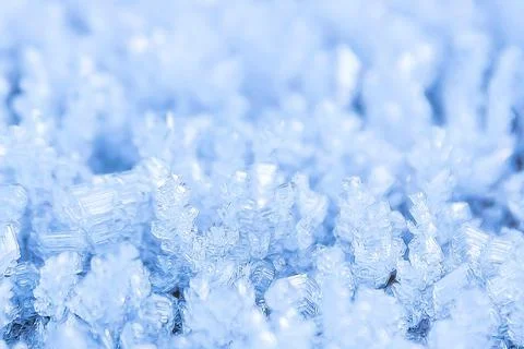 The texture of the surface covered with ice crystals Stock Photos