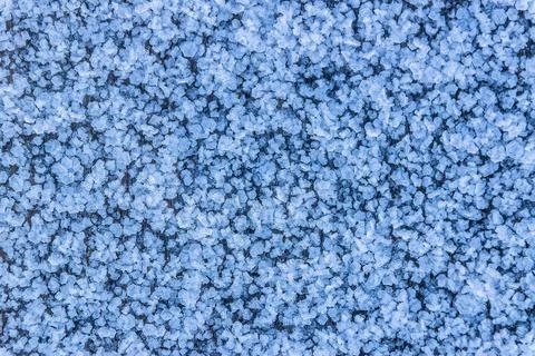 The texture of the surface covered with ice crystals Stock Photos