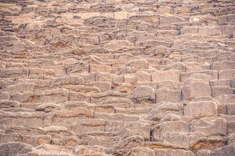 Texture of the surface of the great pyramid of Cheops is composed of huge blo Stock Photos