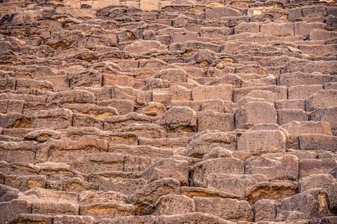 Texture of the surface of the great pyramid of Cheops is composed of huge blo Stock Photos