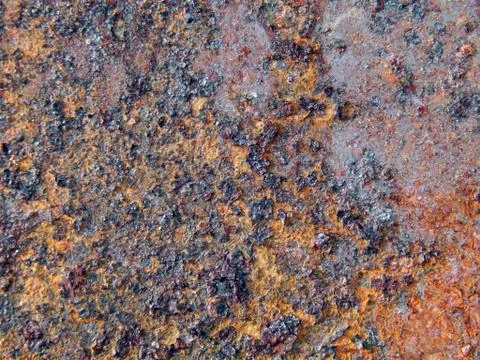 The texture of the surface of rusty iron with shabby paint Stock Photos