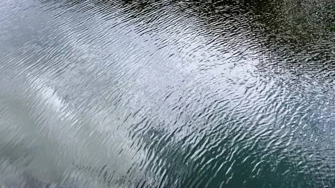 The texture of the surface of the water with a slight ripple. Slow motion, to Stock Footage 208868856