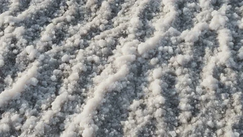 The texture of the surface of the white of the salt lake Stock Footage 123894346