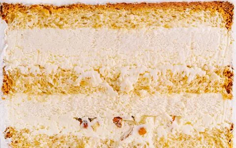 Texture Of Sweet Sponge Cake With Cream Layers Stock Photos