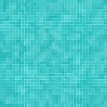 Texture Swimming pool Mosaic tile background. Wallpaper, banner, backdrop. Stock Illustration