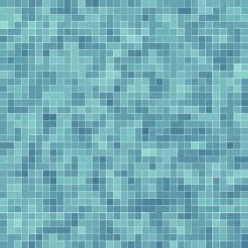 Texture Swimming pool Mosaic tile background. Wallpaper, banner, backdrop. Stock Illustration