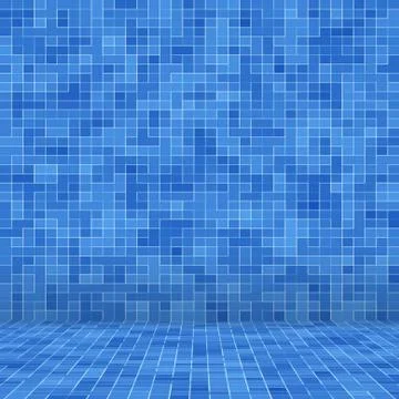 Texture Swimming pool Mosaic tile background. Wallpaper, banner, backdrop. Stock Illustration