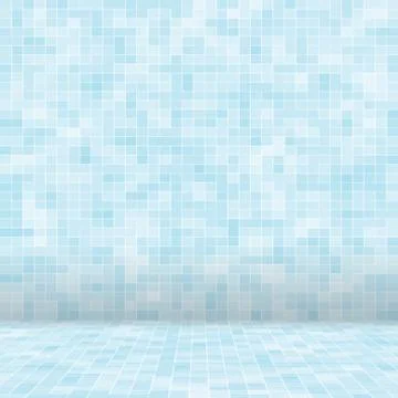 Texture Swimming pool Mosaic tile background. Wallpaper, banner, backdrop. Stock Illustration
