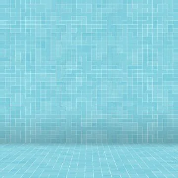 Texture Swimming pool Mosaic tile background. Wallpaper, banner, backdrop. Stock Illustration