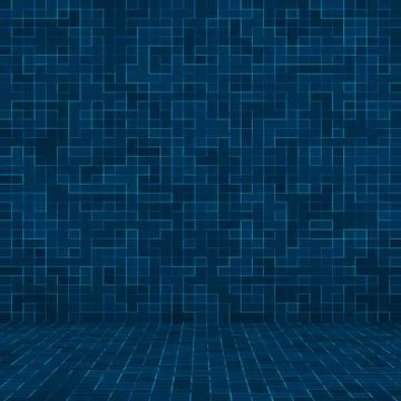 Texture Swimming pool Mosaic tile background. Wallpaper, banner, backdrop. Stock Illustration