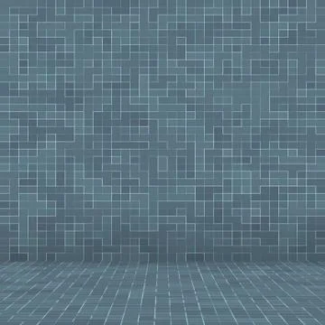 Texture Swimming pool Mosaic tile background. Wallpaper, banner, backdrop. Stock Illustration