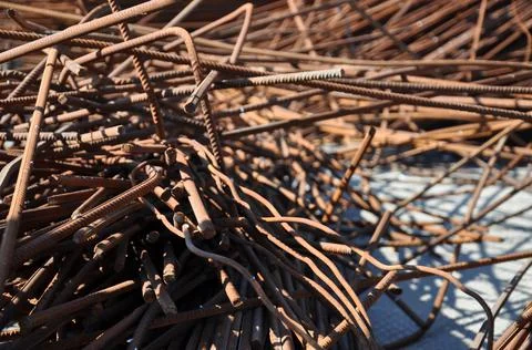 Texture of tangled rusty rods Stock-Fotos