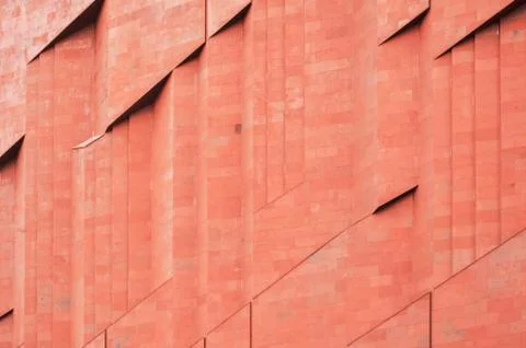 Texture of terracotta brick wall with parallel pattern Stock Photos