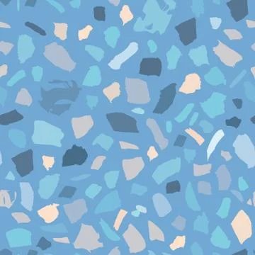 A texture of terrazzo seamless tile abstract blue background Stock Illustration