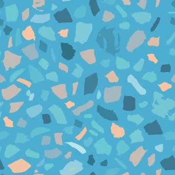 A texture of terrazzo seamless tile abstract blue background Stock Illustration