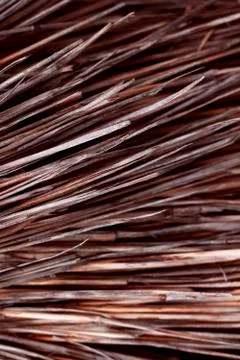 The texture of thatch was shot close-up Stock Photos