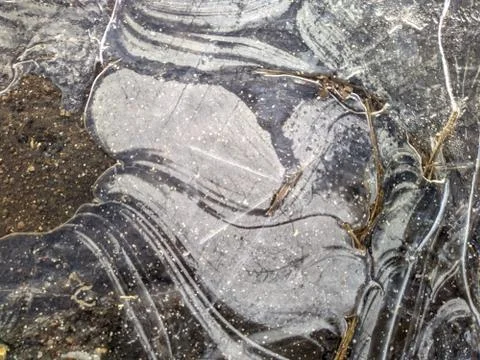 Texture of thin and broken ice closeup photo Foto stock
