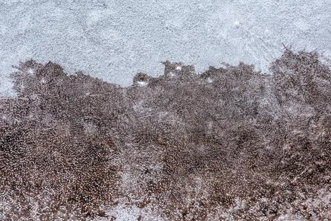 The texture of the thin ice on the water surface Stock Photos