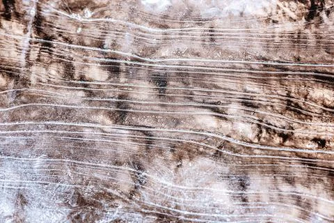 The texture of the thin ice on the water surface Stock Photos