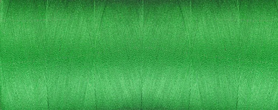 Texture of thread for a sewing machine green color on a white background Stock Photos