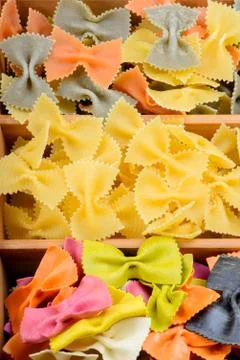 Texture from three different farfalle pasta Фото