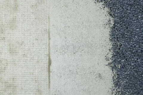 Texture of three types of wall adjustment. Stock Photos