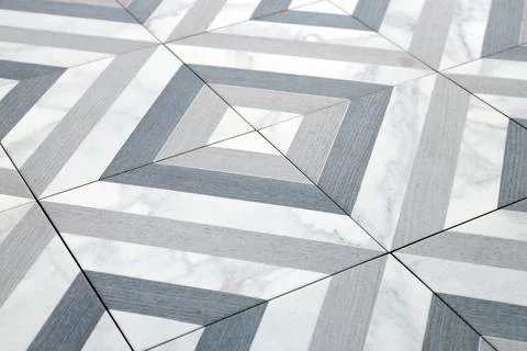 Texture of tiles with beautiful pattern as background, closeup Foto stock