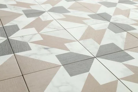 Texture of tiles with beautiful pattern as background, closeup Foto stock