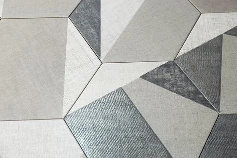 Texture of tiles with beautiful pattern as background, above view Stock Photos