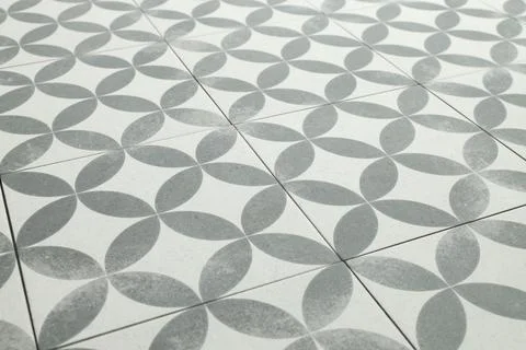 Texture of tiles with beautiful pattern as background, closeup Foto stock