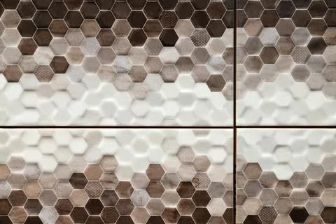 Texture of tiles with beautiful pattern as background, top view Foto stock