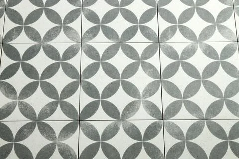 Texture of tiles with beautiful pattern as background, top view 스톡 사진