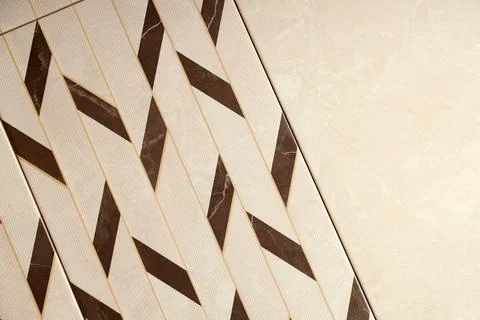 Texture of tiles with beautiful pattern as background, top view Stock Photos