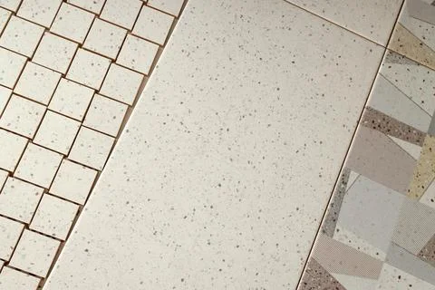 Texture of tiles with beautiful patterns as background, above view Foto stock