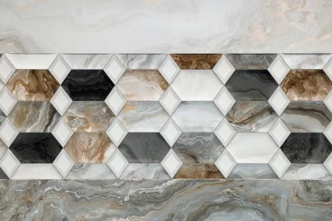 Texture of tiles with different patterns as background, top view Foto stock