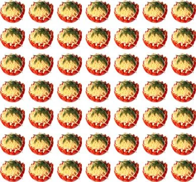 Texture of the tomatoes, cheese and dill Stock Illustration