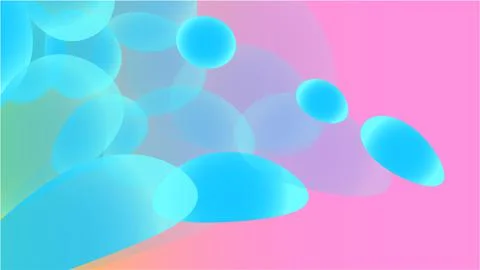 Texture of transparent blue abstract unique transparent round and oval differ Stock Illustration