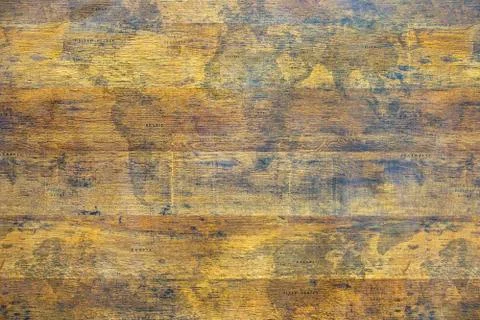 Texture of a tree with a world map, satin painted on it, old wooden wall text Stock Photos