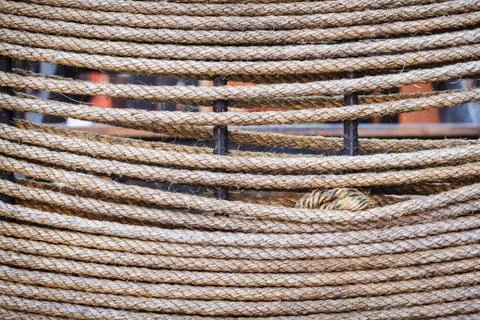 Texture twisted rope close-up Stock Photos