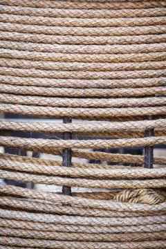 Texture twisted rope close-up Stock Photos