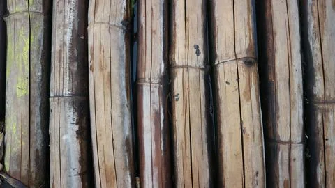 The texture under the background of dried bamboo is grey, vertically positi.. Stock Photos