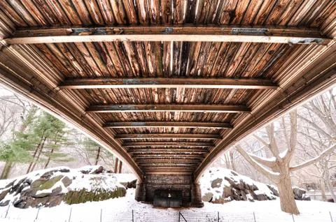 Texture underneath Central Park bridge Stock Photos