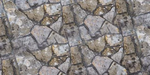 Texture urban square stacked of stone tiles closeup with lines Stock Photos